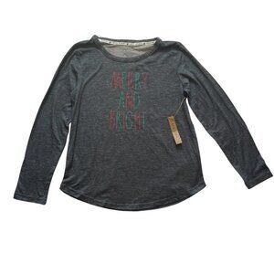 Rae Dunn. Long sleeve pullover for women in gray, elastic size M. Made in China.